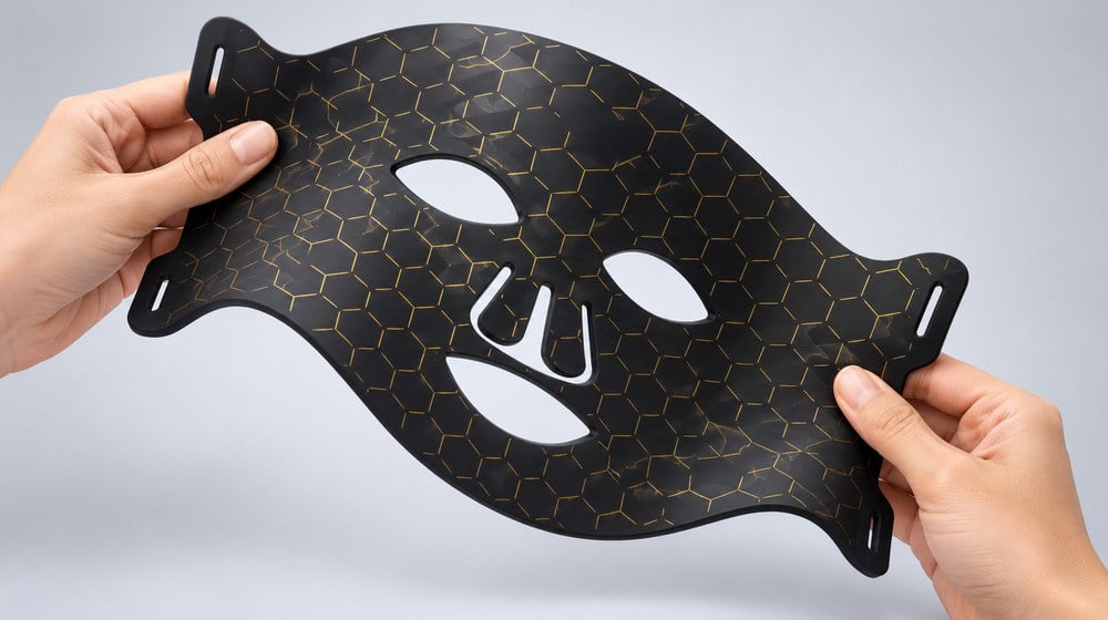 Contoured liquid silicone mask design